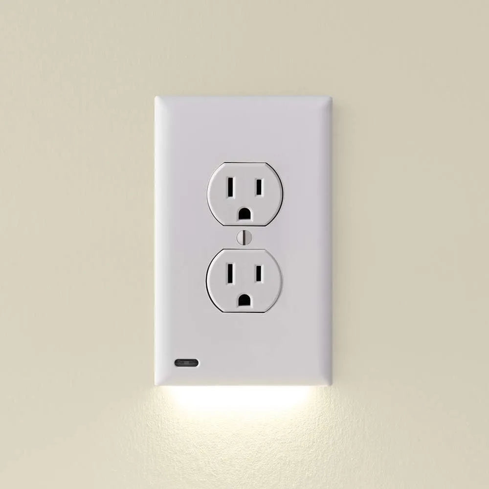SnapPower GuideLight 2 (2-Pack) – LED Night Light Wall Plate for Duplex Outlets with Auto On/Off Sensor